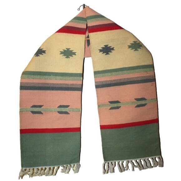 Hand loomed Art Southwestern table runner Pastel colors Geometric Folk Oaxacan? - Picture 2 of 9